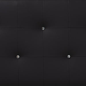 Baxton Studio Baxton Kirchem Modern Twin Headboard in Black Faux Leather with Crystal Tufting for Elegant Rooms BBT6432-Black-Twin HB