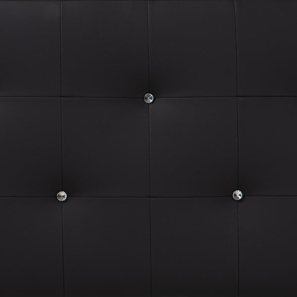 Baxton Studio Baxton Kirchem Modern Twin Headboard in Black Faux Leather with Crystal Tufting for Elegant Rooms BBT6432-Black-Twin HB