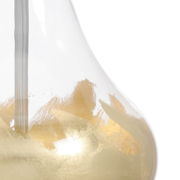 Chelsea House Leafed Artisan Glass Lamp With Hand-Applied Gold Leaf, 27" Ambient Table Light For Elegant DéCor 69641