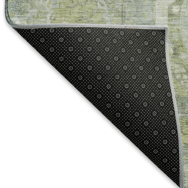 HomeRoots 9' X 12' Sage, Gold & Gray Mosaic Washable Area Rug - Stylish, Durable, Stain-Resistant & UV Protected! 696415