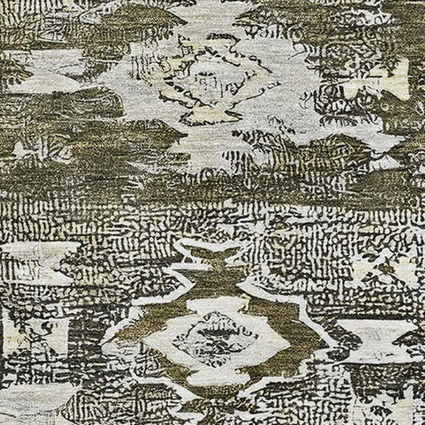 HomeRoots 5' X 8' Southwestern Washable Area Rug in Earthy Brown Taupe, UV Protected for Family Homes 696418