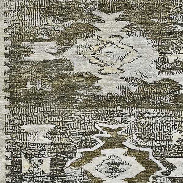 HomeRoots 9' X 12' Southwestern Washable Area Rug - Earthy Brown & Beige, UV-Protected, Pet-Friendly Design 696421