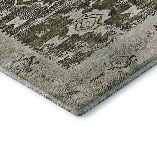 HomeRoots 10' Southwestern Washable Area Rug in Brown Taupe & Beige – UV Protected, Durable & Stylish Home Accent 696422