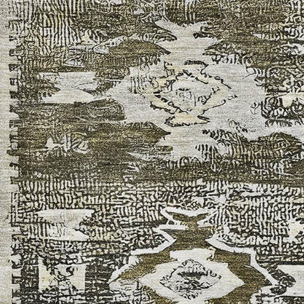 HomeRoots 10' Southwestern Washable Area Rug in Brown Taupe & Beige – UV Protected, Durable & Stylish Home Accent 696422