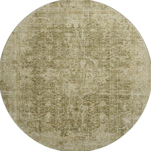 HomeRoots 8' Elegant Brown & Beige Floral Medallion Area Rug - Washable, UV Protected & Stain Resistant Design 696437