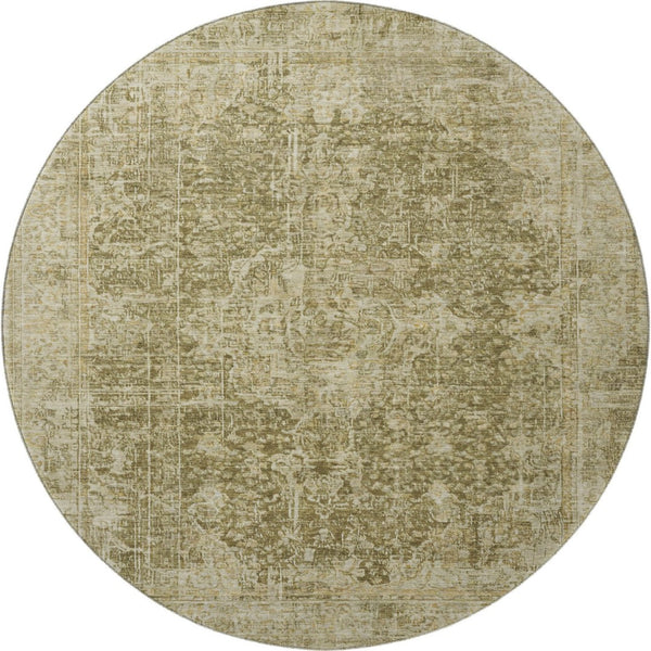 HomeRoots 8' Elegant Brown & Beige Floral Medallion Area Rug - Washable, UV Protected & Stain Resistant Design 696437