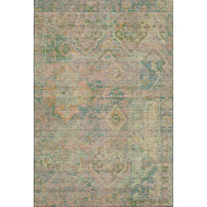 HomeRoots 10' Bold Floral Washable Area Rug in Green, Teal & Orange - UV Protected, Stain Resistant & Non-Slip 696458