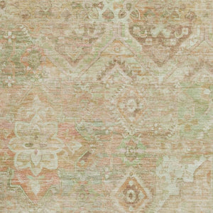 HomeRoots 8' X 10' Washable Salmon Beige & Coral Floral Area Rug - UV Protected, Stain Resistant for Busy Homes 696468