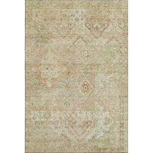 HomeRoots 9' X 12' Salmon Beige & Coral Floral Area Rug - Washable, UV-Protected, Stain-Resistant Beauty! 696469