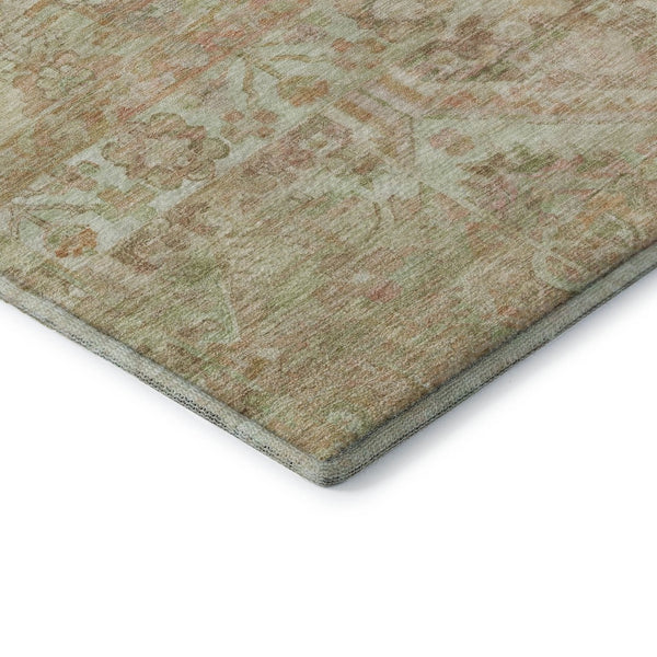 HomeRoots 10' X 14' Salmon Beige Coral Floral Area Rug - Washable, UV-Protected, Stain-Resistant & Durable 696470