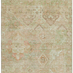 HomeRoots 10' X 14' Salmon Beige Coral Floral Area Rug - Washable, UV-Protected, Stain-Resistant & Durable 696470