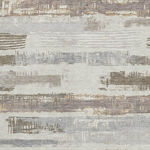 HomeRoots 5' X 8' Washable Linen Gray & Ivory Striped Area Rug with UV Protection - Durable & Stylish Décor 696496