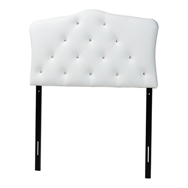 Baxton Studio Baxton Studio Rita Twin Size Headboard - Modern White Faux Leather with Button-Tufted Elegance BBT6503-White-Twin HB