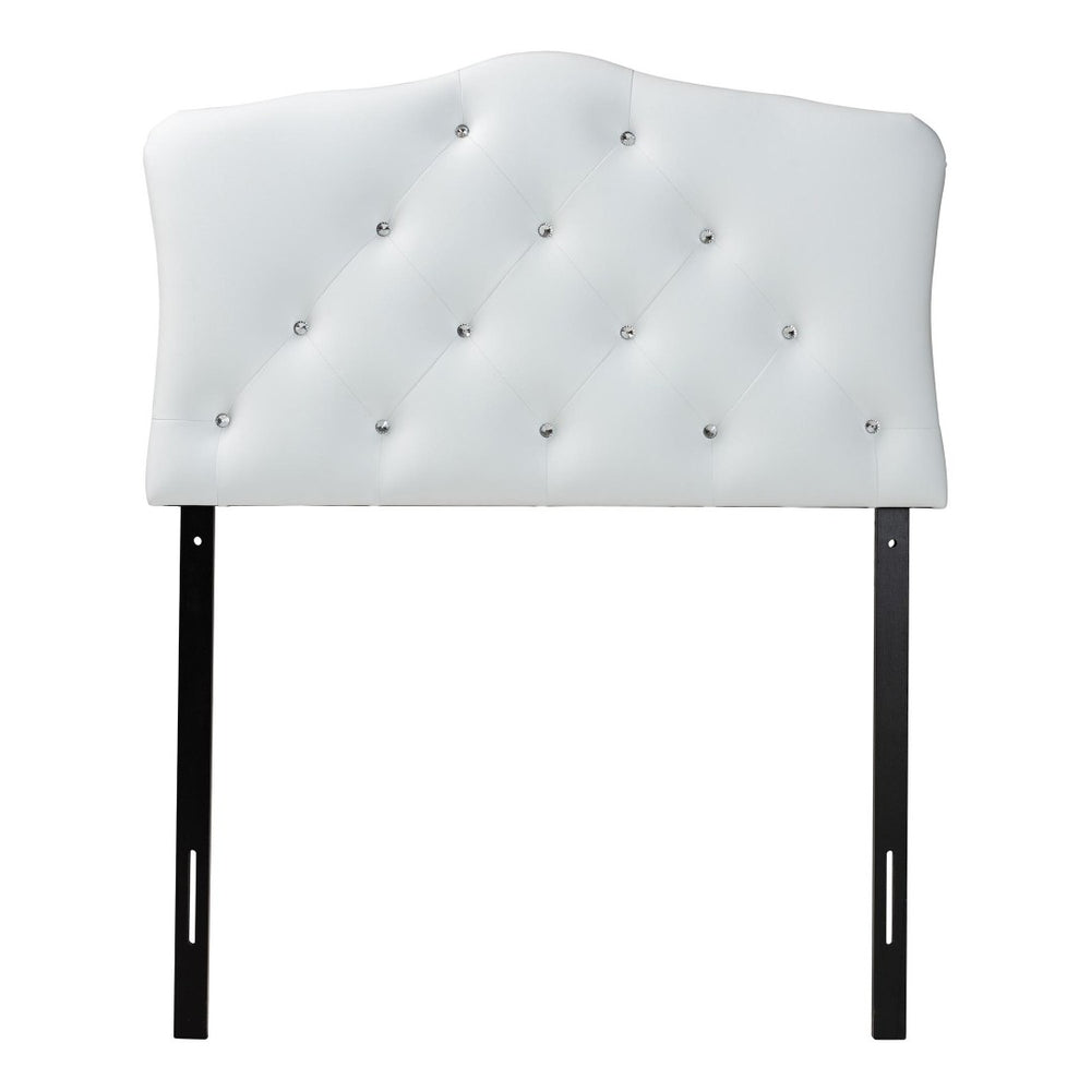Baxton Studio Baxton Studio Rita Twin Size Headboard - Modern White Faux Leather with Button-Tufted Elegance BBT6503-White-Twin HB