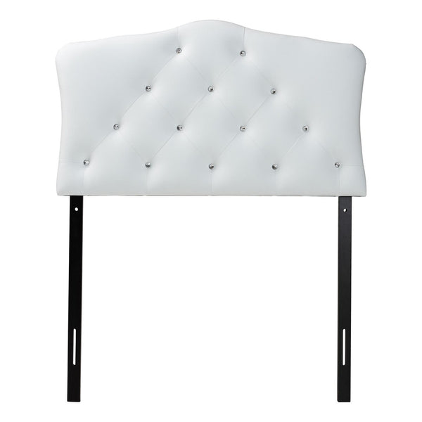 Baxton Studio Baxton Studio Rita Twin Size Headboard - Modern White Faux Leather with Button-Tufted Elegance BBT6503-White-Twin HB