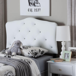 Baxton Studio Baxton Studio Rita Twin Size Headboard - Modern White Faux Leather with Button-Tufted Elegance BBT6503-White-Twin HB