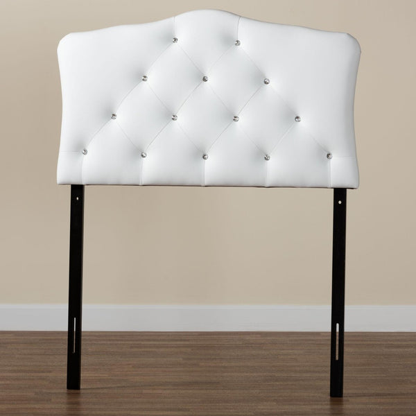 Baxton Studio Baxton Studio Rita Twin Size Headboard - Modern White Faux Leather with Button-Tufted Elegance BBT6503-White-Twin HB