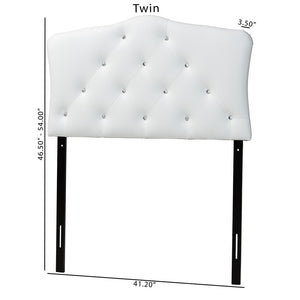 Baxton Studio Baxton Studio Rita Twin Size Headboard - Modern White Faux Leather with Button-Tufted Elegance BBT6503-White-Twin HB