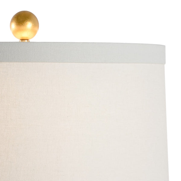 Chelsea House Gourd Ceramic Lamp 27" Tall In Gloss Apple Green With Antique Gold Leaf Accents For Stylish Rooms 69651