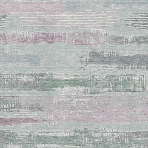 HomeRoots 5' X 8' Striped Area Rug in Pale Aqua, Sage & Ivory - UV Protected, Washable, and Soft for Homes 696514