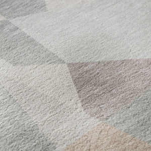 HomeRoots 8' Blush Ivory And Gray Geometric Round Rug - Washable, UV Resistant, Durable for High-Traffic Areas 696527