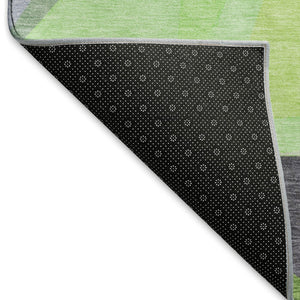 HomeRoots 8' X 10' Geometric Area Rug in Lavender Green & Ivory - Washable, UV-Protected, Non-Slip Design 696540