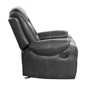 English Elm Modern Briscoe Glider Reclining Chair – Premium Gray Faux Leather, Manual Tab Recline, Cozy Support B011P228953