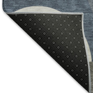 HomeRoots 10' Contemporary Gray Blue & Ivory Geometric Washable Area Rug - Durable, UV Protected, Stain Resistant 696566