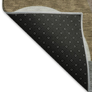 HomeRoots 10' X 14' Stylish Coffee Mauve & Ivory Geometric Area Rug - Washable, UV Protected, Pet Friendly! 696572