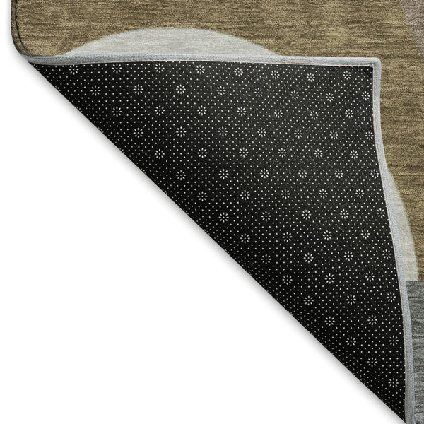 HomeRoots 10' X 14' Stylish Coffee Mauve & Ivory Geometric Area Rug - Washable, UV Protected, Pet Friendly! 696572