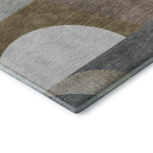 HomeRoots 10' X 14' Stylish Coffee Mauve & Ivory Geometric Area Rug - Washable, UV Protected, Pet Friendly! 696572