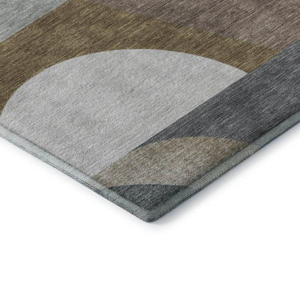 HomeRoots 10' X 14' Stylish Coffee Mauve & Ivory Geometric Area Rug - Washable, UV Protected, Pet Friendly! 696572