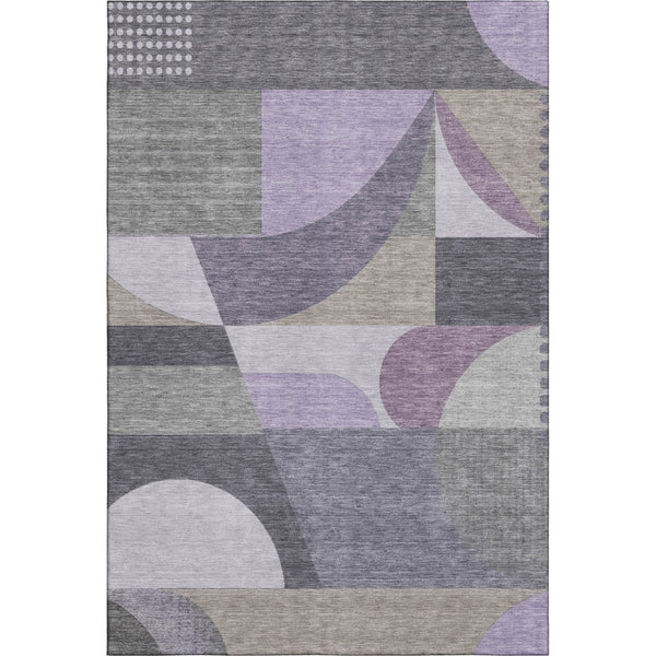 HomeRoots 10' X 14' Geometric Area Rug in Purple, Gray & Beige - Durable, Washable, UV Protected & Non-Slip 696578