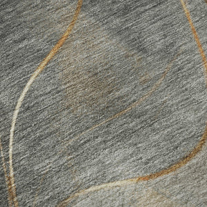 HomeRoots 5' X 8' Abstract Gray Silver Coral Washable Area Rug with UV Protection - Stylish & Durable Design 696592