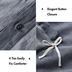 English Elm 3PCS Waffle Washed Comforter Set Full/Queen with Breathable 100% Cotton Face and Plush 270G Fill Blue 12 L x 10 W x 7.5 H B035P341124