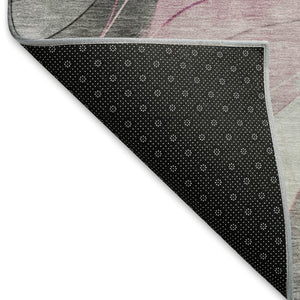 HomeRoots 8' X 10' Abstract Pink Gray Silver Area Rug – Washable, Stain-Resistant, UV Protected for Durability 696600