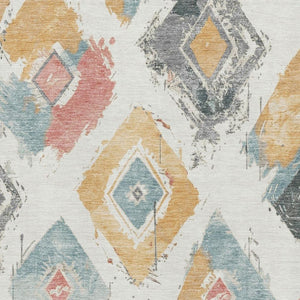 HomeRoots 10' X 14' Ivory Gold Blush Abstract Geometric Washable Area Rug - UV Protection & Stain Resistant 696620
