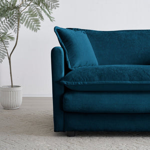 English Elm Comfy Deep Seat Chenille Armchair with Foam Cushion for Cozy Living Room Reading W714S01574