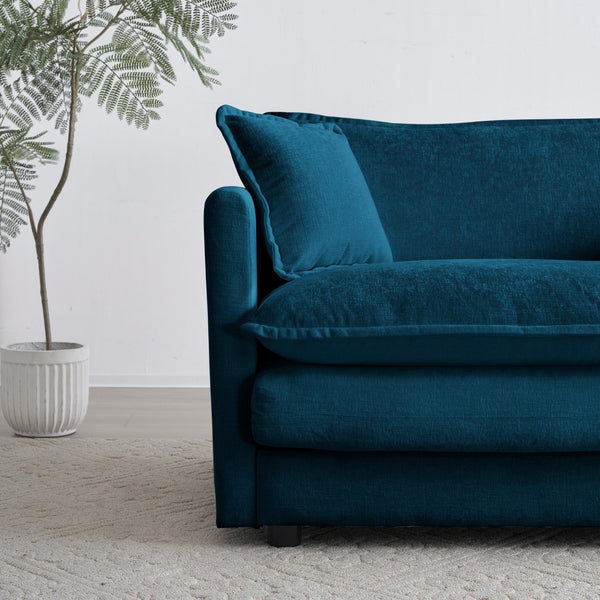 English Elm Comfy Deep Seat Chenille Armchair with Foam Cushion for Cozy Living Room Reading W714S01574