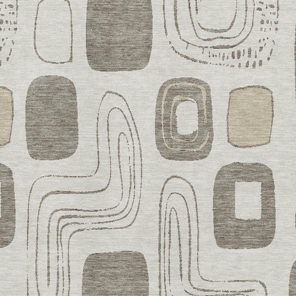 HomeRoots 5' X 8' Beige Taupe Geometric Washable Area Rug - Stylish, Durable, UV Protected for High-Traffic Areas 696634