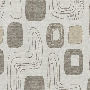 HomeRoots 8' X 10' Washable Beige Taupe & Khaki Geometric Area Rug with UV Protection for Kids & Pets 696636