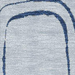 HomeRoots 5' X 8' Stylish Blue and Ivory Geometric Washable Area Rug with UV Protection for High Traffic Areas 696640