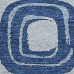HomeRoots 8' Sky Blue & Ivory Geometric Washable Round Rug - UV Protected, Stain Resistant for Busy Homes 696641
