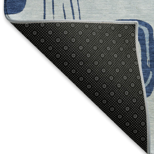 HomeRoots 8' X 10' Blue Sky Geometric Washable Area Rug - UV Protected, Stain Resistant for High-Traffic Spaces 696642