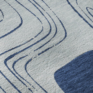 HomeRoots 8' X 10' Blue Sky Geometric Washable Area Rug - UV Protected, Stain Resistant for High-Traffic Spaces 696642