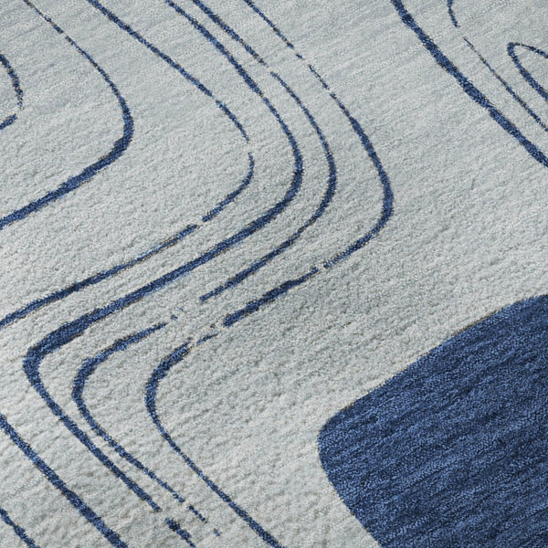 HomeRoots 8' X 10' Blue Sky Geometric Washable Area Rug - UV Protected, Stain Resistant for High-Traffic Spaces 696642