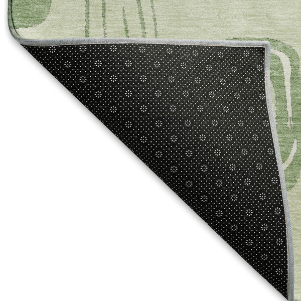 HomeRoots 8' X 10' Stylish Mint Green & Ivory Geometric Area Rug - Washable, UV Protected, Family-Friendly Design 696660