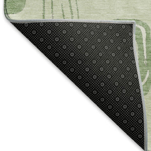 HomeRoots 10' X 14' Mint Green and Ivory Geometric Area Rug - Washable, UV Protected, Perfect for Family Spaces 696662