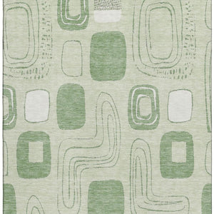 HomeRoots 10' X 14' Mint Green and Ivory Geometric Area Rug - Washable, UV Protected, Perfect for Family Spaces 696662