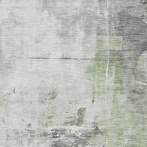 HomeRoots 10' Abstract Green Ivory Gray Washable Area Rug - UV Protected, Non-Slip, Perfect for Busy Homes! 696668